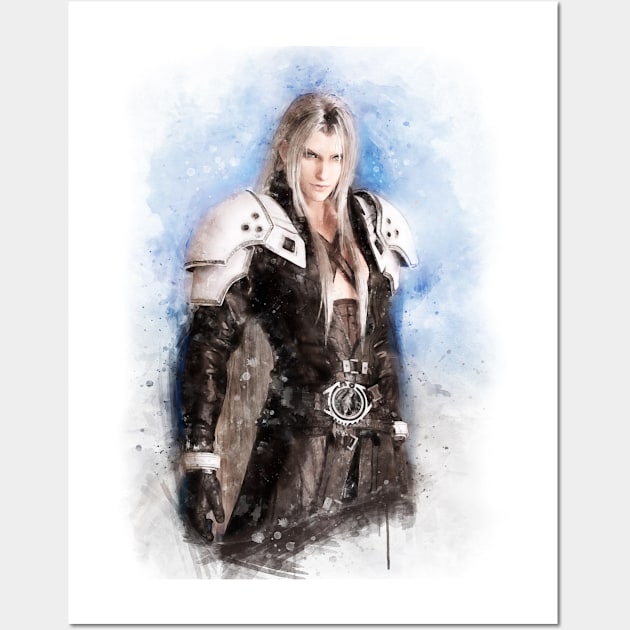 Sephiroth watercolor Wall Art by PetsArt